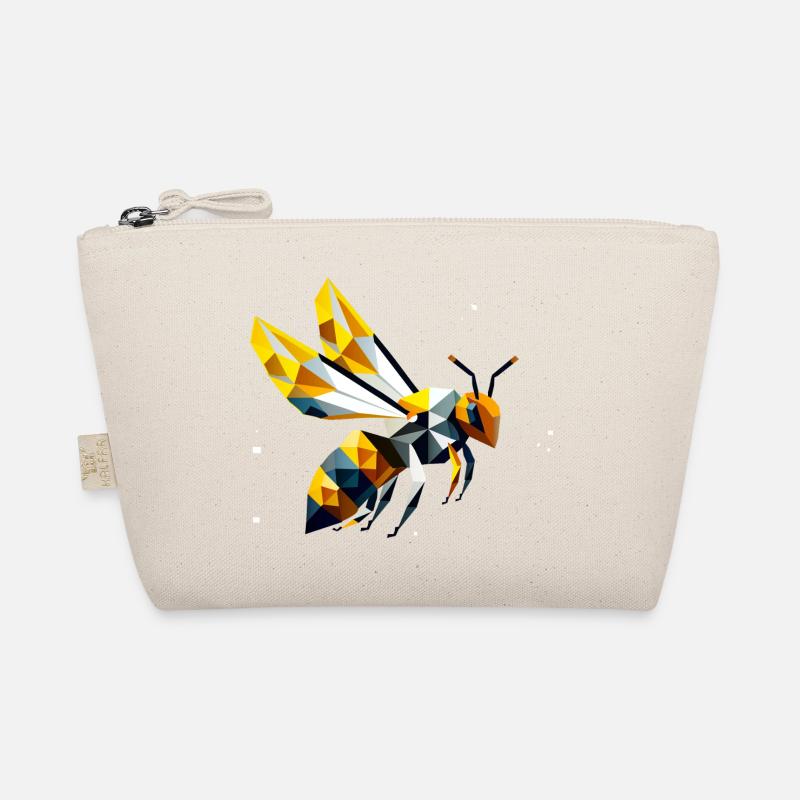 geometric bee, in modern polygon style Organic Pouch