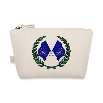 Flags USA Indiana in laurel wreath - Organic Pouch - nature - Front