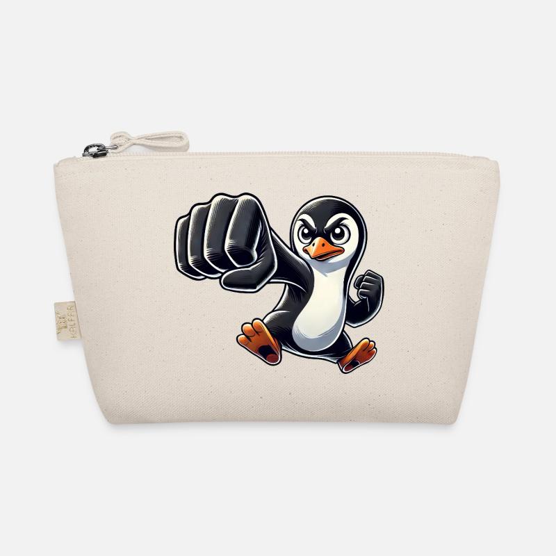 Cooler Pinguin Faust Karate Pinguin Cartoon Bio-Täschchen
