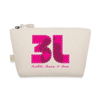 3L listen learn love pink - Bio-Täschchen - Natur - Vorne