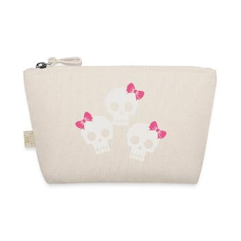 Cute Skull with Bows - Organic Pouch - nature - Front