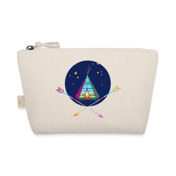 Teepee tent with arrows – symbol of adventure - Organic Pouch - nature - Front