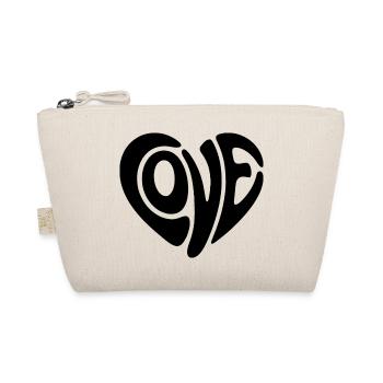 Love - Cute Heart Love Logo - Organic Pouch - nature - Front