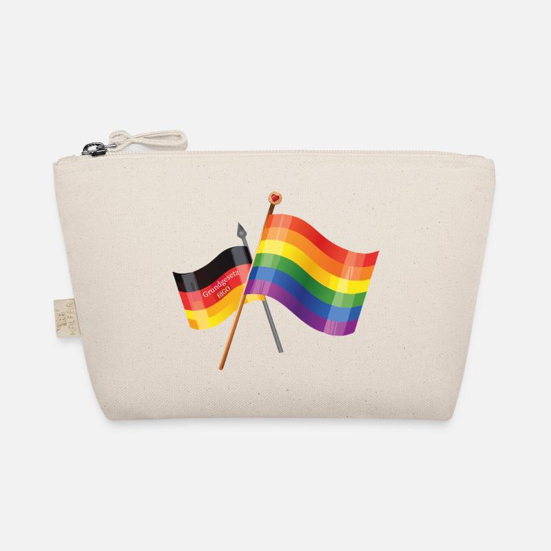 Regenbogen Deutschland Flagge - Bio-Täschchen - Natur