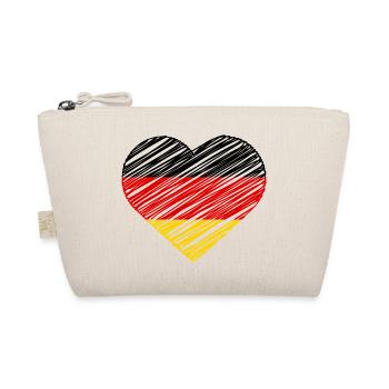 I Love Germany Flag Heart German Deutschland Shirt - Organic Pouch - nature - Front