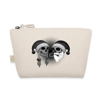 Crâne de Noël femme et homme chapeau rose - Trousse biologique - nature - Devant