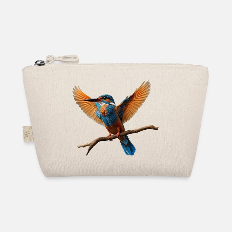 Vivid Kingfisher in Flight Organic Pouch