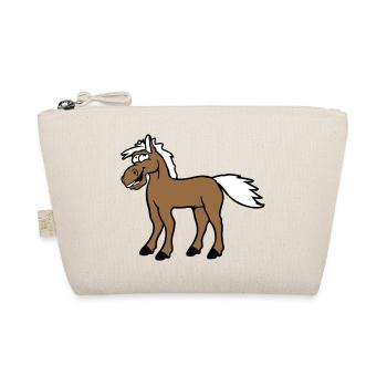 Horse Laughs Funny Funny Grimace Silly Comic - Organic Pouch - nature - Front