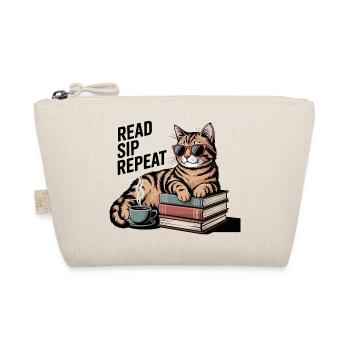 Read Sip Repeat Cat Coffee Book - Organic Pouch - nature - Front