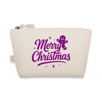 Festive Merry Christmas Pink Gingerbread - Organic Pouch - nature - Front