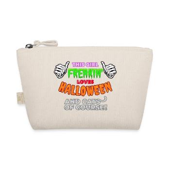 GIRL LOVES HALLOWEEN AND CATS Geschenk - Bio-Täschchen - Natur - Vorne