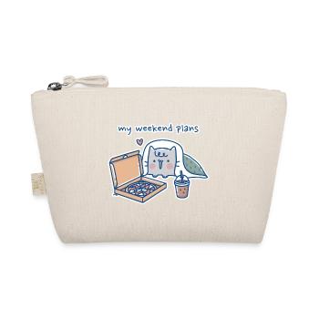 Chat Kawaii avec Pizza Design - Trousse biologique - nature - Devant