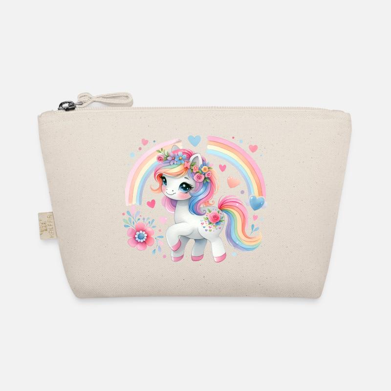 Einhorn Kinder Blumen Mädchen Fabeltier Bio-Täschchen