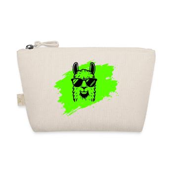 Llama or alpaca with sunglasses in neon style - Organic Pouch - nature - Front