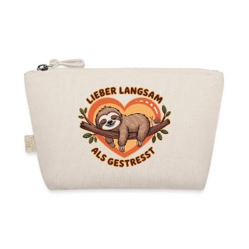 Better Slow Than Stressed Sloth Illustration - Organic Pouch - nature - Front