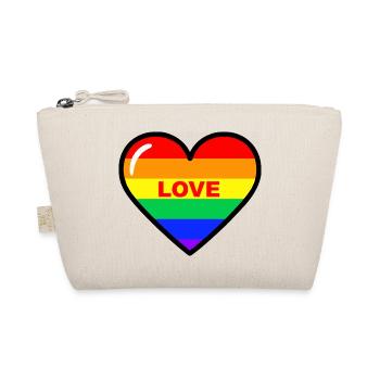 Regenbogen Herz Liebe - Bio-Täschchen - Natur - Vorne