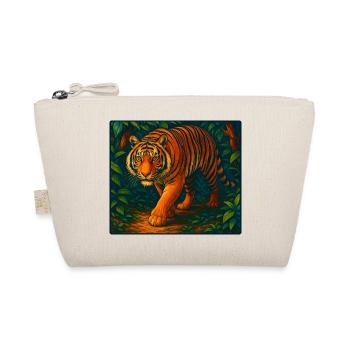 Tiger Stalks in Jungle, Love Big Cats  - Organic Pouch - nature - Front