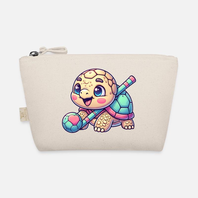 Süße Schildkröte Mit Hockeyschläger Und Ball Bio-Täschchen