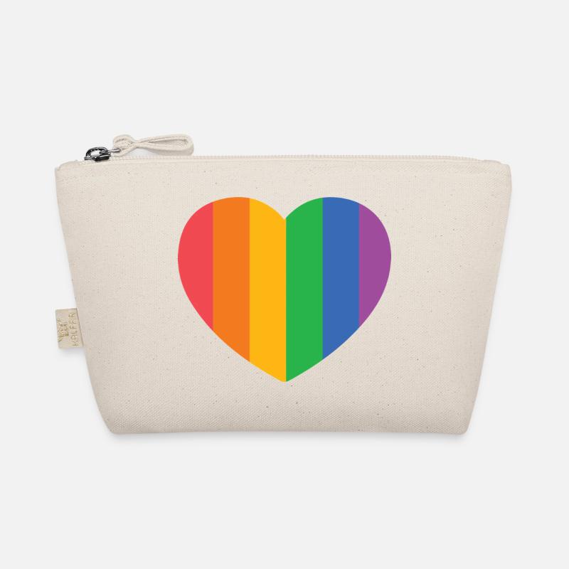 Herz mit Pride Streifen - Bio-Täschchen - Natur