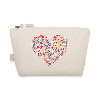 Spotty Dot Speckled Heart Mosaic - Organic Pouch - nature - Front