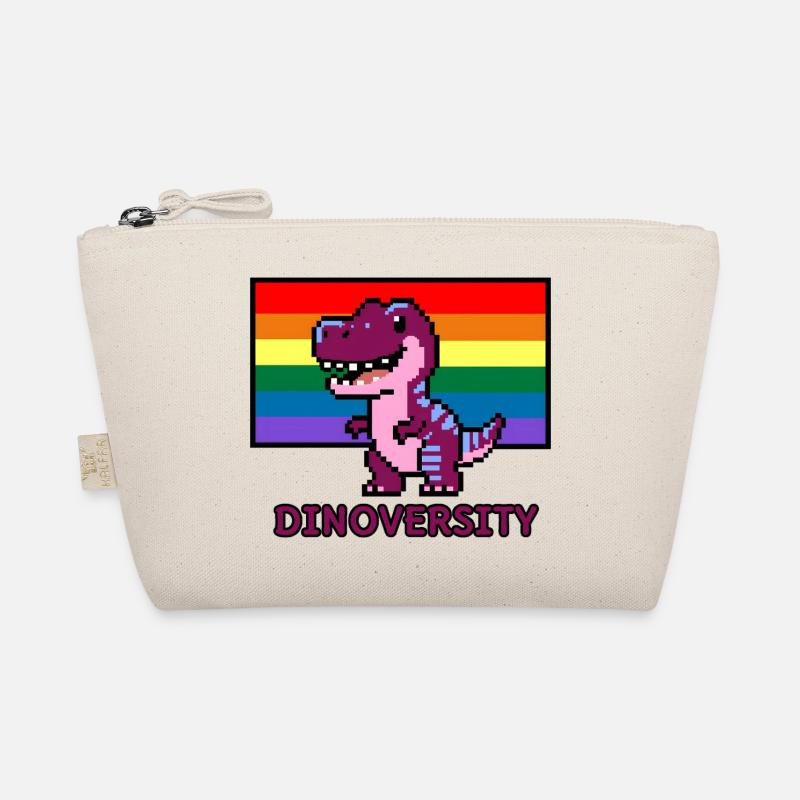 DinoVERSITY - Pixel Art Dinosaurier Pride! 🌈🦖 - Bio-Täschchen - Natur