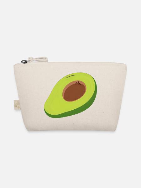 Avocado Halbschnitt Illustration - Organic Pouch - nature