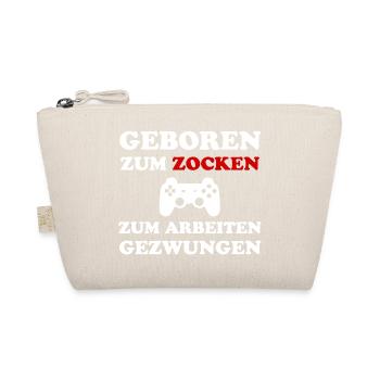 Geboren Zum Zocken Zur Arbeit Gezwungen Gamer - Bio-Täschchen - Natur - Vorne
