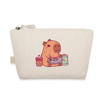 Capybara mignon jouant à des jeux vidéo avec du thé boba - Trousse biologique - nature - Devant