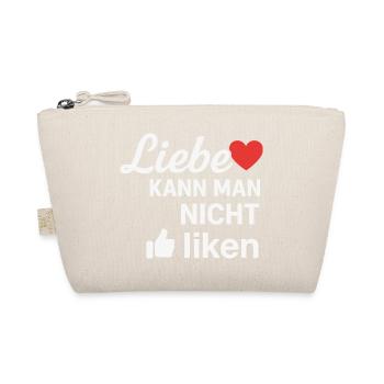 Liebe kann man nicht liken Spruch Design - Bio-Täschchen - Natur - Vorne