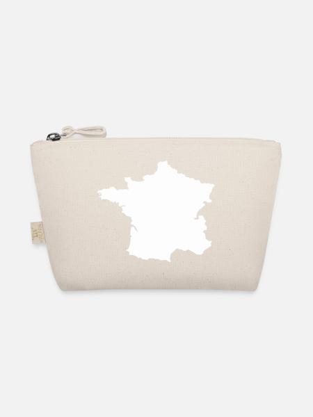 French Map Silhouette - Organic Pouch - nature - Front