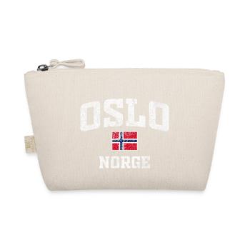 Oslo Norge Distressed Flag Tee - Organic Pouch - nature - Front