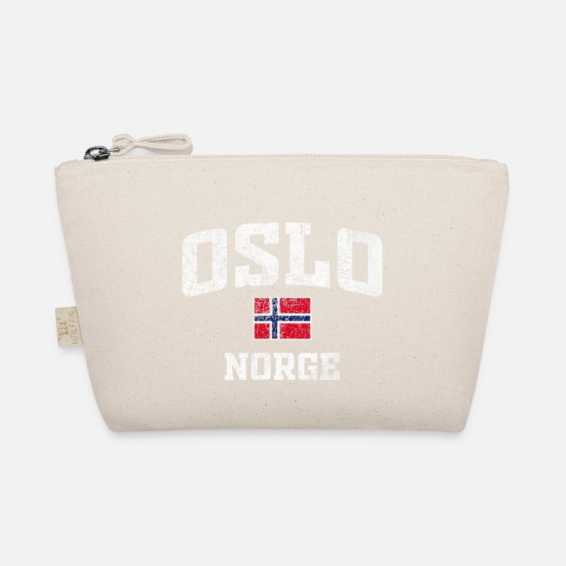 Oslo Norge Distressed Flag Tee Organic Pouch