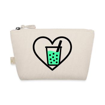 Bubble Tea Heart Boba Drink Sweet Trend - Organic Pouch - nature - Front