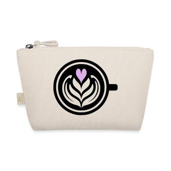 Coffee Love: Latte Art Heart Vector - Organic Pouch - nature - Front