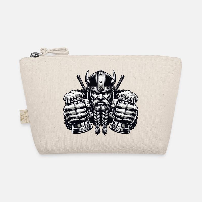 Wikinger mit Bierkrügen im Kampfmodus Bio-Täschchen