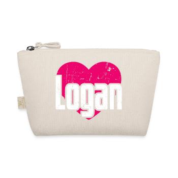 I Love Logan Pink Heart I Love Logan - Organic Pouch - nature - Front