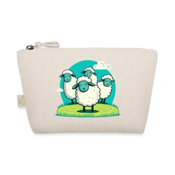 Cartoon lamb on grass round - Organic Pouch - nature - Front