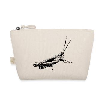 Grashüpfer / Grasshopper / Grafik schwarz - Bio-Täschchen - Natur - Vorne