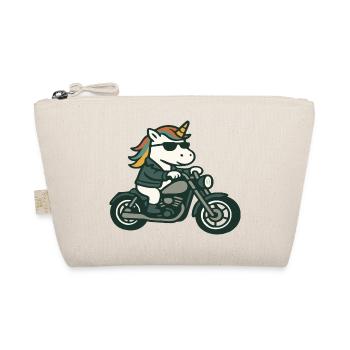Cooler Biker Einhorn fährt Motorrad-Maskottchen-Kunst - Bio-Täschchen - Natur - Vorne