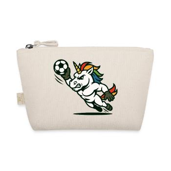 Unicorn Soccer Goalie Mascot Making Save - Organic Pouch - nature - Front