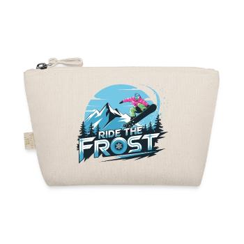 Ride The Frost Snowboard Motif for Snowboarders - Organic Pouch - nature - Front