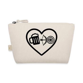 Heart Beer Archery Humor - Organic Pouch - nature - Front