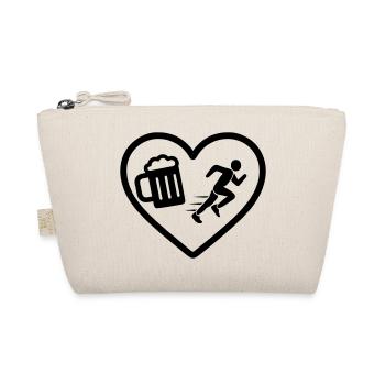 Heart Beer Running Humor - Organic Pouch - nature - Front