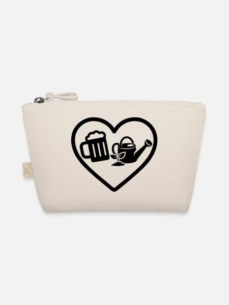 Heart Beer Gardening Humor - Organic Pouch - nature - Front