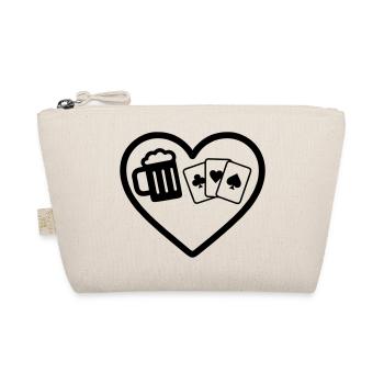 Heart Beer Card Games Humor - Organic Pouch - nature - Front