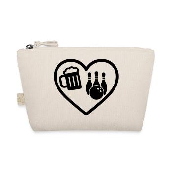 Heart Beer Bowling Humor - Organic Pouch - nature - Front