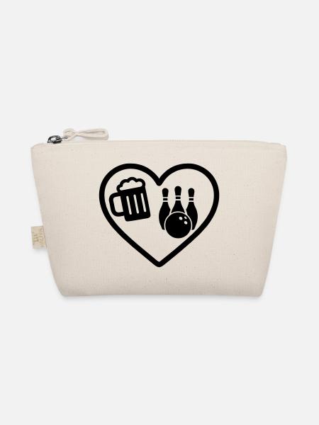 Heart Beer Bowling-Humor - Bio-Täschchen - Natur - Vorne