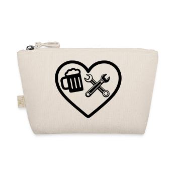 Heart Beer Mechaniker Autohumor - Bio-Täschchen - Natur - Vorne