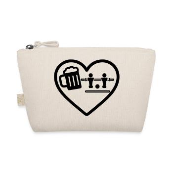 Heart Beer Tischfußball-Humor - Bio-Täschchen - Natur - Vorne