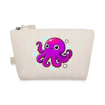 Poulpe violette souriante et mignonne - Trousse biologique - nature - Devant